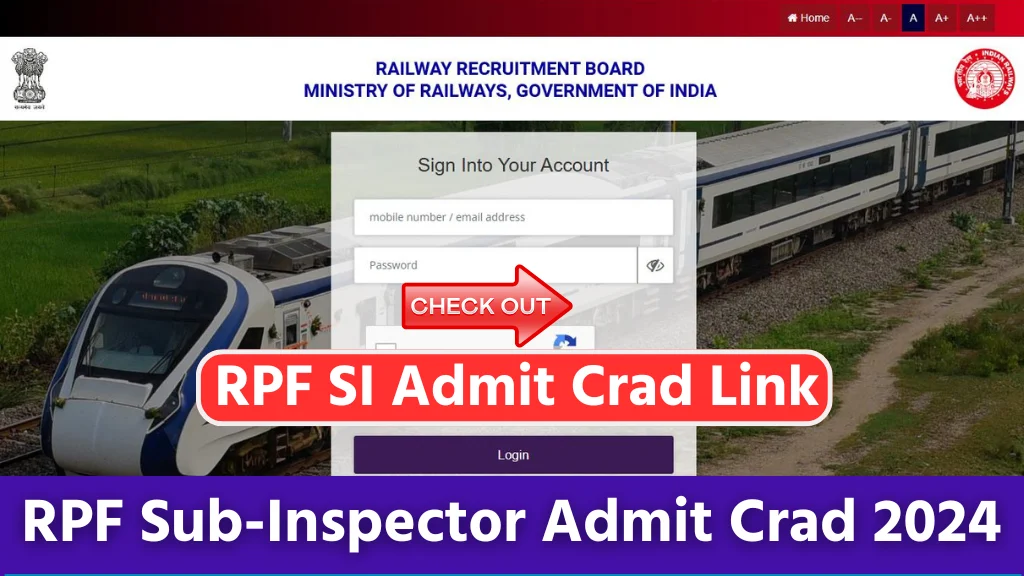 RPF SI Admit Crad