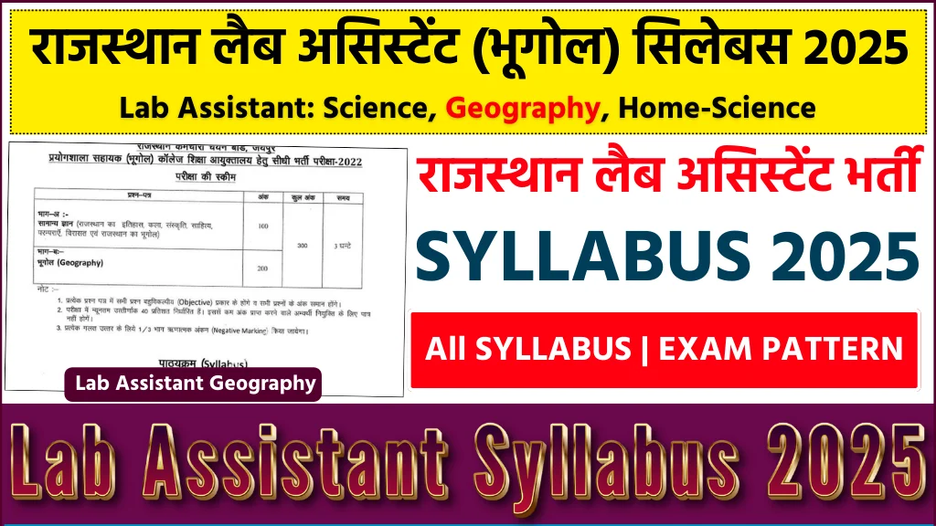 Lab Assistant Geography Syllabus